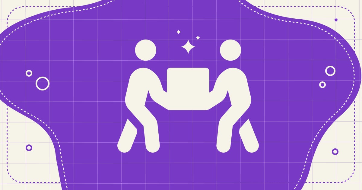 Illustration of two people working together